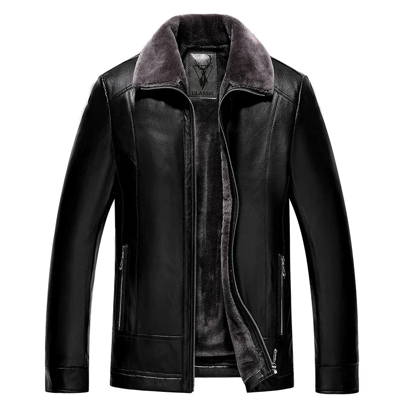 Mathis™ - Mit Pelz gefütterte Lederjacke für den Winter