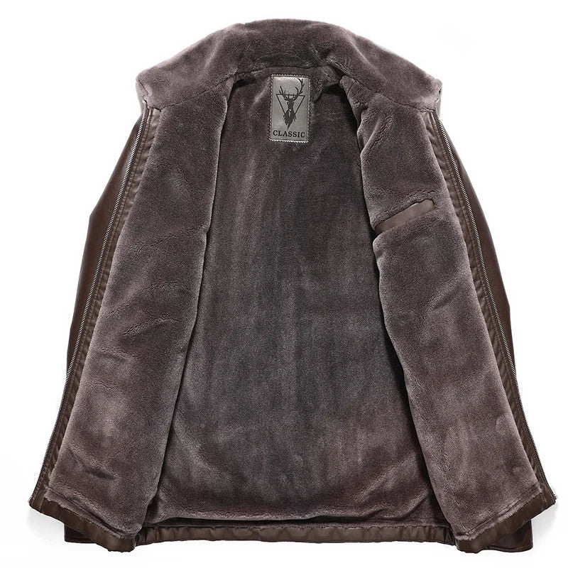 Mathis™ - Mit Pelz gefütterte Lederjacke für den Winter